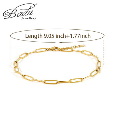 Badu narukvice od nehrđajućeg čelika za žene Nakit za stopala na plaži Noge Lanac sa zmijskim karikama Narukvice za gležnjeve Ženski ljetni dodaci Poklon