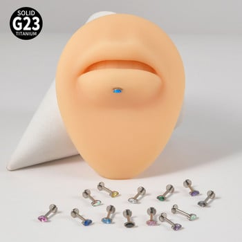 1 τεμ Titanium G23 Ear Studs Cartilage Zircon Opal Agate Labret Lip Tragus σκουλαρίκι μύτης για γυναίκες Χριστουγεννιάτικο δώρο Piercing κόσμημα