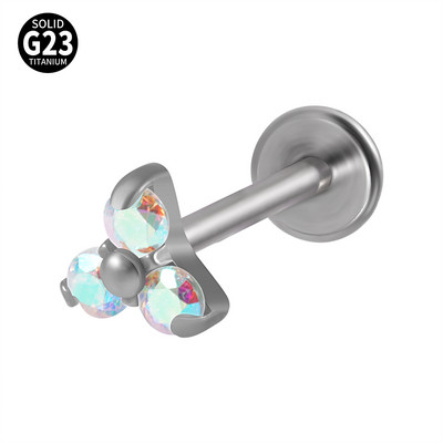 1db titán G23 fülcsavar porc cirkon opál achát labret ajak tragus orr fülbevaló nőknek karácsonyi ajándék piercing ékszer