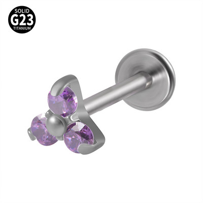 1db titán G23 fülcsavar porc cirkon opál achát labret ajak tragus orr fülbevaló nőknek karácsonyi ajándék piercing ékszer