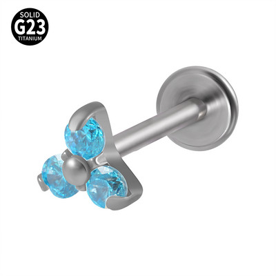 1db titán G23 fülcsavar porc cirkon opál achát labret ajak tragus orr fülbevaló nőknek karácsonyi ajándék piercing ékszer