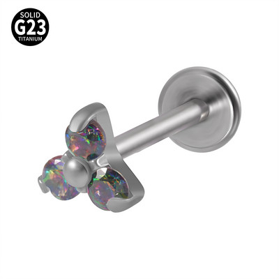 1db titán G23 fülcsavar porc cirkon opál achát labret ajak tragus orr fülbevaló nőknek karácsonyi ajándék piercing ékszer