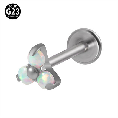 1db titán G23 fülcsavar porc cirkon opál achát labret ajak tragus orr fülbevaló nőknek karácsonyi ajándék piercing ékszer