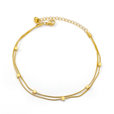 Brățări de mărgele boeme pentru femei Lanț reglabil din oțel inoxidabil 13 + 10 cm Brățară cu lanț stratificat stivuit cu legături Bijuterii Boho