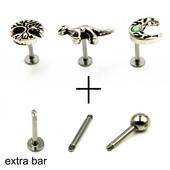 1 db Sebészeti Vintage Életfa Dinoszaurusz Opál Hold Fül Porc Helix Studs Piercing Lip Stud Labret Gyűrűk Testékszer 16g