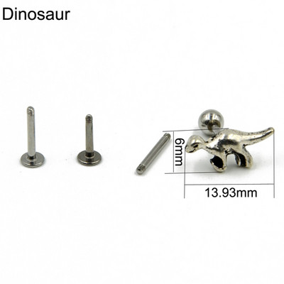 1 db Sebészeti Vintage Életfa Dinoszaurusz Opál Hold Fül Porc Helix Studs Piercing Lip Stud Labret Gyűrűk Testékszer 16g