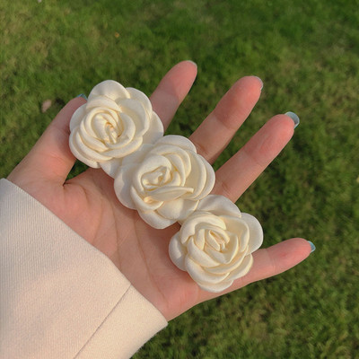 2021 franțuzesc vintage fire alb trandafiri barote dulci neregulate transparente geometrice floare ac de păr pentru femei accesorii