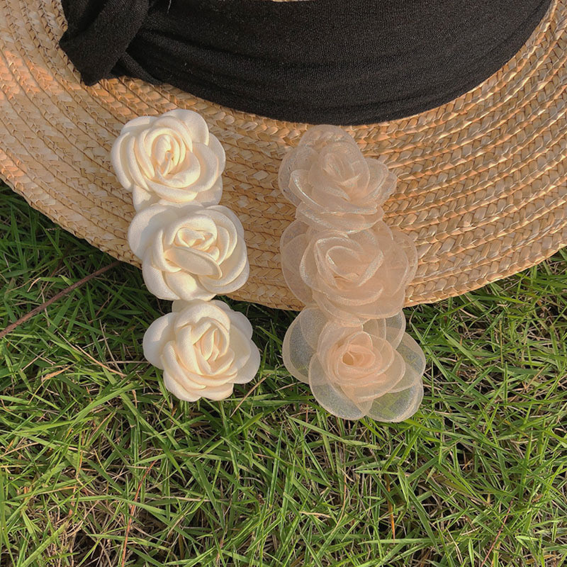 2021 franțuzesc vintage fire alb trandafiri barote dulci neregulate transparente geometrice floare ac de păr pentru femei accesorii