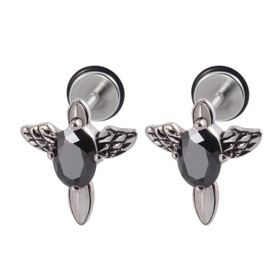 2 kom Punk gotičke naušnice od nehrđajućeg čelika Ear Stud Ear Tragus Helix Režanj hrskavice Lažni čep Muškarci Žene Nakit za piercing tijela 16 g