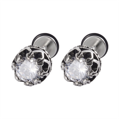 2 kom Punk gotičke naušnice od nehrđajućeg čelika Ear Stud Ear Tragus Helix Režanj hrskavice Lažni čep Muškarci Žene Nakit za piercing tijela 16 g