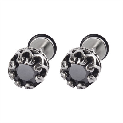 2 kom Punk gotičke naušnice od nehrđajućeg čelika Ear Stud Ear Tragus Helix Režanj hrskavice Lažni čep Muškarci Žene Nakit za piercing tijela 16 g