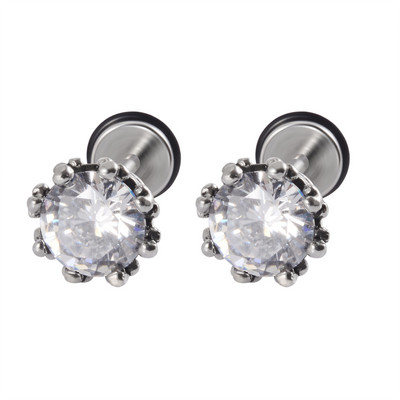 2 kom Punk gotičke naušnice od nehrđajućeg čelika Ear Stud Ear Tragus Helix Režanj hrskavice Lažni čep Muškarci Žene Nakit za piercing tijela 16 g