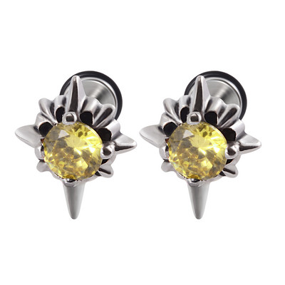 2 kom Punk gotičke naušnice od nehrđajućeg čelika Ear Stud Ear Tragus Helix Režanj hrskavice Lažni čep Muškarci Žene Nakit za piercing tijela 16 g