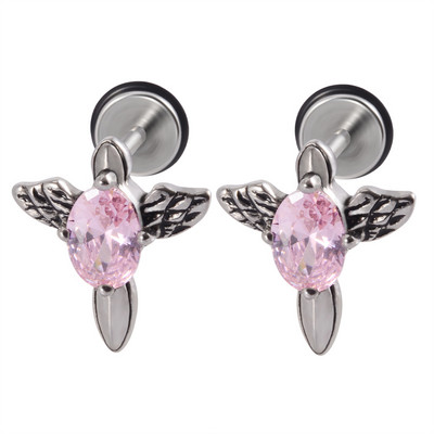 2 kom Punk gotičke naušnice od nehrđajućeg čelika Ear Stud Ear Tragus Helix Režanj hrskavice Lažni čep Muškarci Žene Nakit za piercing tijela 16 g