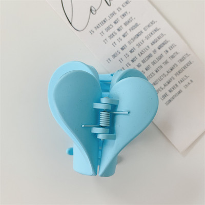 Korean Sweet Multicolor Transparent Acetate Double Layer Gradient jelly colourHeart Щипка за коса Claw Hair Женски аксесоари за коса