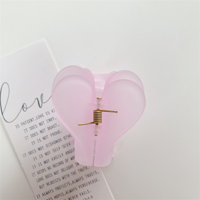 Korean Sweet Multicolor Transparent Acetate Double Layer Gradient jelly colourHeart Щипка за коса Claw Hair Женски аксесоари за коса