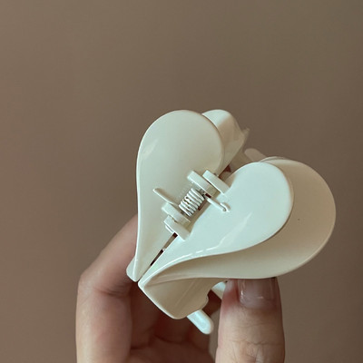 Korean Sweet Multicolor Transparent Acetate Double Layer Gradient jelly colourHeart Щипка за коса Claw Hair Женски аксесоари за коса