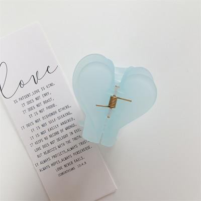 Korean Sweet Multicolor Transparent Acetate Double Layer Gradient jelly colourHeart Щипка за коса Claw Hair Женски аксесоари за коса