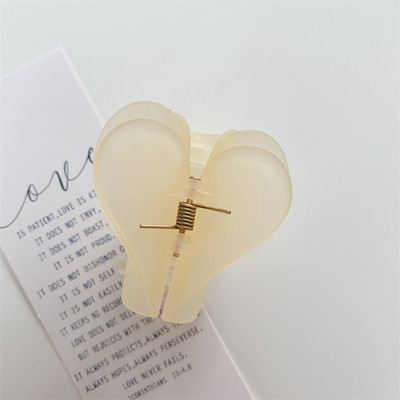 Korean Sweet Multicolor Transparent Acetate Double Layer Gradient jelly colourHeart Щипка за коса Claw Hair Женски аксесоари за коса