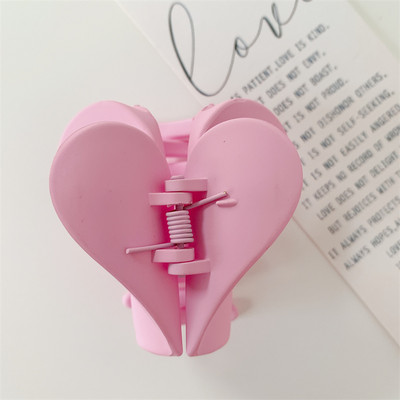 Korean Sweet Multicolor Transparent Acetate Double Layer Gradient jelly colourHeart Щипка за коса Claw Hair Женски аксесоари за коса