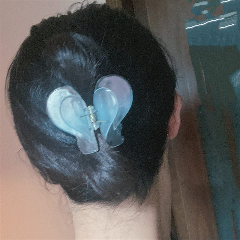 Korean Sweet Multicolor Transparent Acetate Double Layer Gradient jelly colourHeart Щипка за коса Claw Hair Женски аксесоари за коса