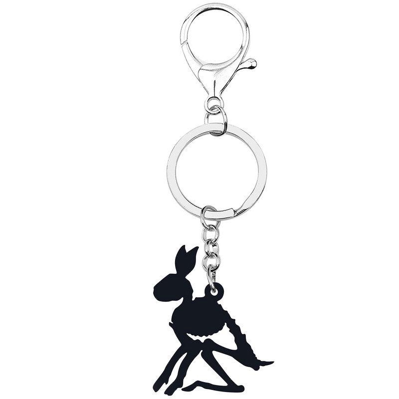 BONSNY Acrilic Halloween Dulce Craniu Iepuraș Schelet Iepure Breloc La modă Breloc Mare Inel Bijuterii Pentru Femei Fată Adolescenți Cadou