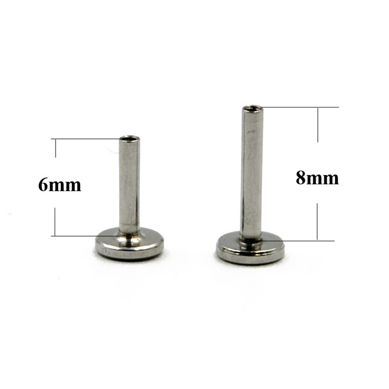 4db belső menet lapos kerek ,csillag, hold, szív Labret ajakpiercing fül Tragus Stud gyűrű Monroe test ékszer rögzítő 16g
