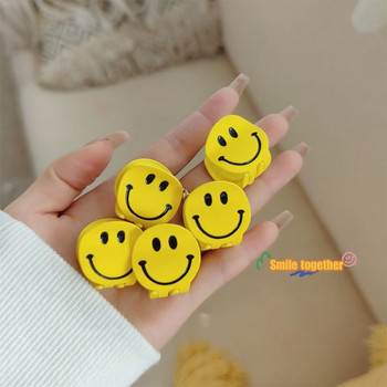 FFLACELL Лятна корейска версия на 2021 г. на Simple All-match Ins Yellow Smiley Face Clip Дамски парти аксесоари