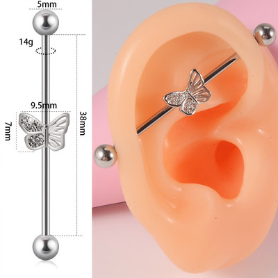 1 buc. Design unic, schelă industrială, piercing cu mreană, aripă, inimă, care atârnă mrene drepte, cercei cartilaj pentru femei, bărbați