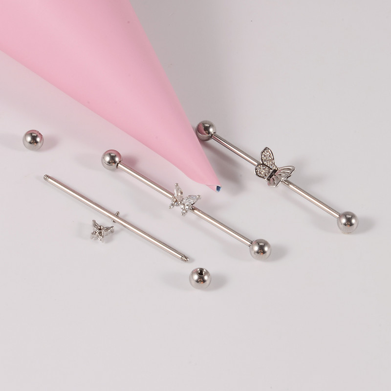 1 buc. Design unic, schelă industrială, piercing cu mreană, aripă, inimă, care atârnă mrene drepte, cercei cartilaj pentru femei, bărbați