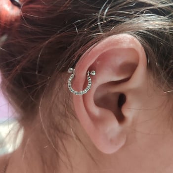 1 τεμ 20gX8mm Χόνδρος αυτιού Μπάρα μανσέτα Helix Tragus Piercer Daith Rook Lobe Earring with CZ Septum Hoop Ring Piercing