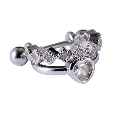 1kom 20gX8mm ušna hrskavica uteg manšeta helix tragus piercer Daith Rook lobe prstenovi naušnica s piercingom u obliku obruča CZ septuma