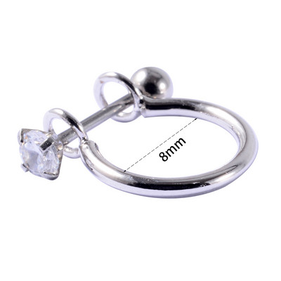 1kom 20gX8mm ušna hrskavica uteg manšeta helix tragus piercer Daith Rook lobe prstenovi naušnica s piercingom u obliku obruča CZ septuma