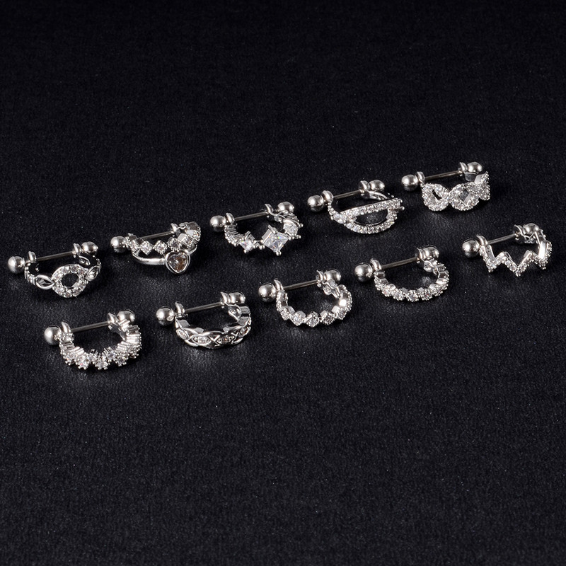 1kom 20gX8mm ušna hrskavica uteg manšeta helix tragus piercer Daith Rook lobe prstenovi naušnica s piercingom u obliku obruča CZ septuma