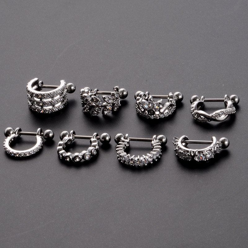 1kom 20gX8mm ušna hrskavica uteg manšeta helix tragus piercer Daith Rook lobe prstenovi naušnica s piercingom u obliku obruča CZ septuma