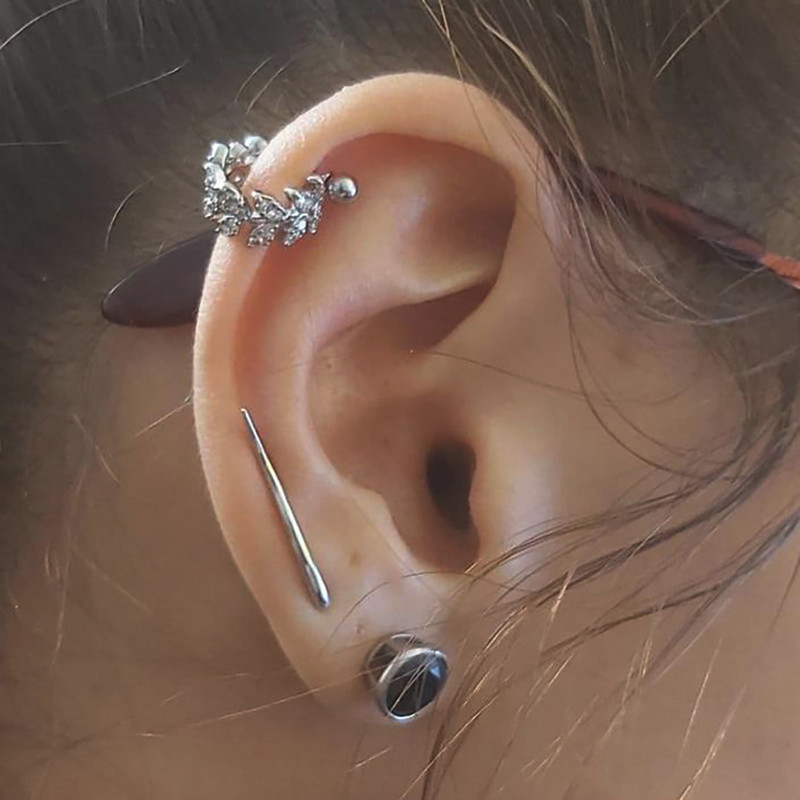 1kom 20gX8mm ušna hrskavica uteg manšeta helix tragus piercer Daith Rook lobe prstenovi naušnica s piercingom u obliku obruča CZ septuma