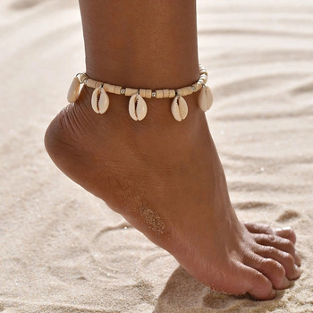 KunJoe 2022 New Bohemian Shell Anklet за жени Момичета Плажни глезени Гривни Ръчно изработена верига за крака Бохо бижута Сандали Аксесоари