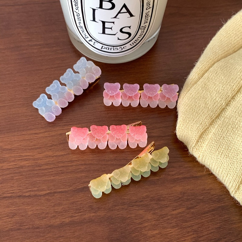 Urs curcubeu agrafă breton din rășină clemă drăguță de culoare bomboană agrafă de păr femei accesorii pentru fete bijuterii de modă