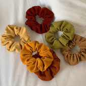 Scrunchies de păr de velur cald pentru femei de epocă, de culoare solidă, benzi de păr elastice moi, benzi de cauciuc pentru fete