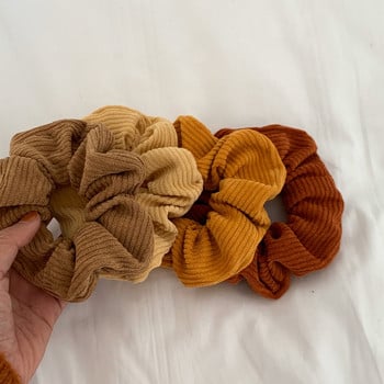 Vintage Γυναικεία Ζεστά Κοτλέ Μαλλιά Scrunchies Μονόχρωμα Μαλακά Ελαστικά Λάστιχα Λάστιχα για Κορίτσια