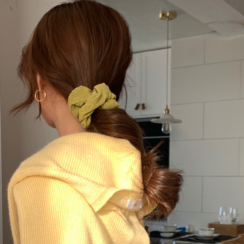 Scrunchies de păr de velur cald pentru femei de epocă, de culoare solidă, benzi de păr elastice moi, benzi de cauciuc pentru fete