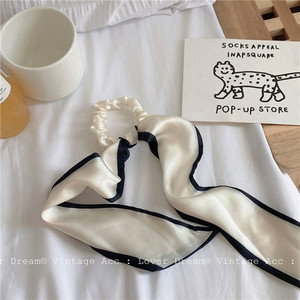 Franțuzesc, negru, alb, culoare solidă, imprimat, banda elastică de păr pentru femei, eșarfă de păr, frânghii de cauciuc, legături de păr, accesoriu de păr