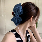 Agrafe de păr Kroean Fashion din denim, cu două straturi, cu fundă, agrafe de păr de dimensiune mare, pentru femei, bijuterii pentru petrecerea de aniversare