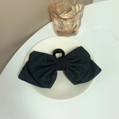 Agrafe de păr Kroean Fashion din denim, cu două straturi, cu fundă, agrafe de păr de dimensiune mare, pentru femei, bijuterii pentru petrecerea de aniversare