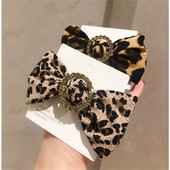 FFLACELL koreai új divatos leopárd kerek csat gyémánt masni vastagbél hajgyűrű ékszer ajándék női lányoknak