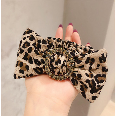 FFLACELL koreai új divatos leopárd kerek csat gyémánt masni vastagbél hajgyűrű ékszer ajándék női lányoknak