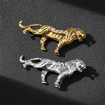 Χρυσό Ρετρό Κυριαρχικό Ζώο Καρφίτσα Wolf Head Eagle Tiger Badge Ανδρικό κοστούμι Αξεσουάρ Προσωπικότητα High-end καρφίτσες από στρας