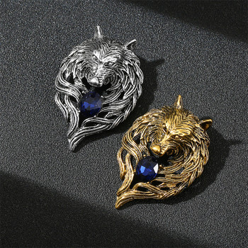 Χρυσό Ρετρό Κυριαρχικό Ζώο Καρφίτσα Wolf Head Eagle Tiger Badge Ανδρικό κοστούμι Αξεσουάρ Προσωπικότητα High-end καρφίτσες από στρας