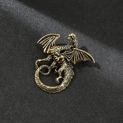 Broșă aurie retro cu animale dominatoare, cu cap de lup, vultur, tigru, accesorii pentru costum bărbați, personalitate, broșe cu strasuri de ultimă generație