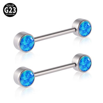 2 τμχ Titanium Opal CZ Gem Δαχτυλίδι θηλής Barbell Piercing Bar Γυναικείο Δαχτυλίδι Piercing Body Κοσμήματα Αξεσουάρ Χονδρική